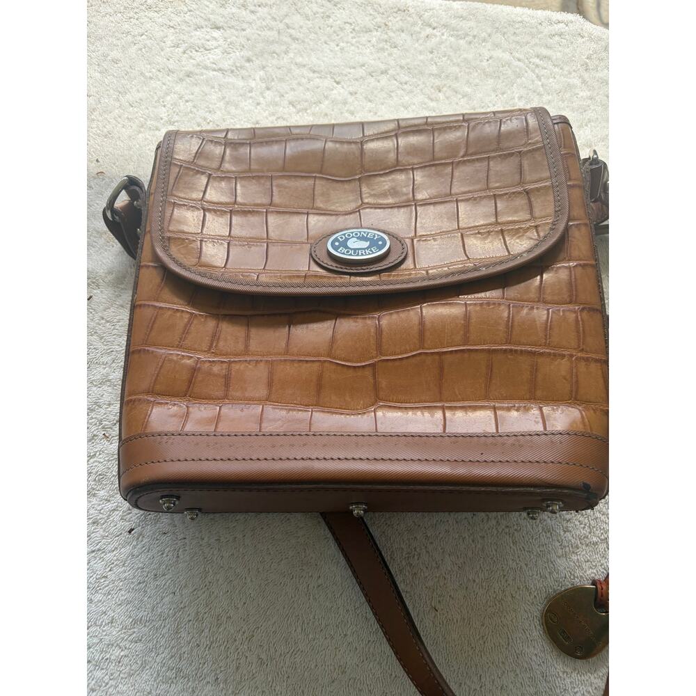 Dooney & Bourke Vintage Brown Leather Crossbody Shoulder Bag - Made In USA